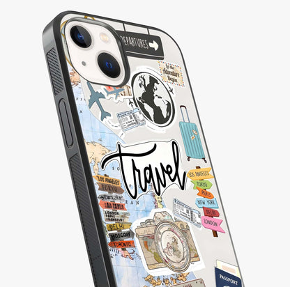 Wanderlust Journal Glass Case captured at a warm angle highlighting gloss, texture and premium glass finish.
