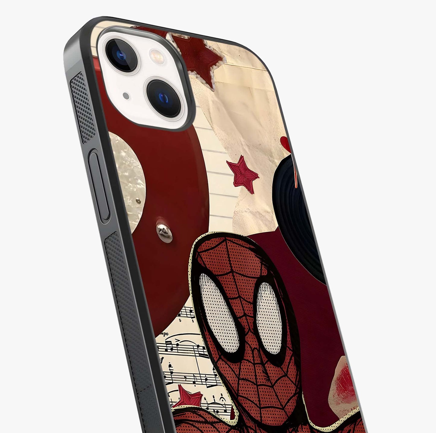 Web Warrior Vibes Glass Case captured at a warm angle highlighting gloss, texture and premium glass finish.