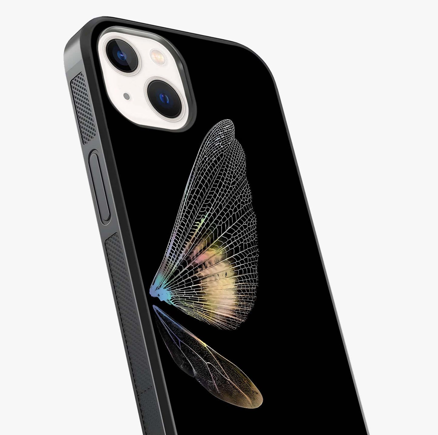 Whispers Of Wings Glass Case captured at a warm angle highlighting gloss, texture and premium glass finish.