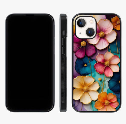 Artlyn Grace Flower Pattern Glass Case displayed upright for full design visibility and premium finish.