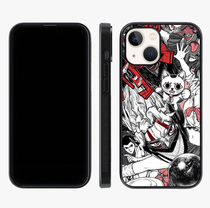 Crimson Chaos Panel Glass Case displayed upright for full design visibility and premium finish.