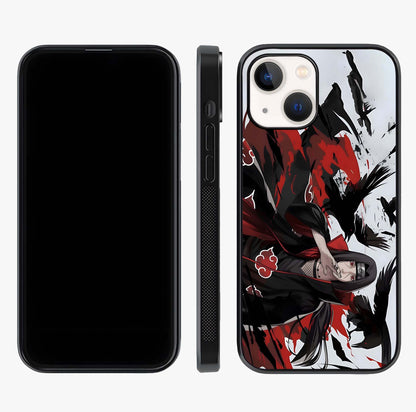 Crimson Crow Illusion Glass Case displayed upright for full design visibility and premium finish.
