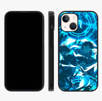 Cursed Energy Clash Glass Case displayed upright for full design visibility and premium finish.