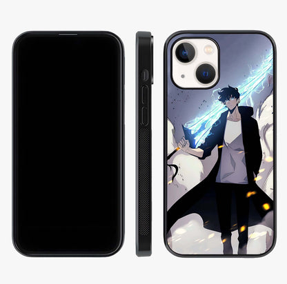 Dark Lightning Anime Warrior Glass Case displayed upright for full design visibility and premium finish.