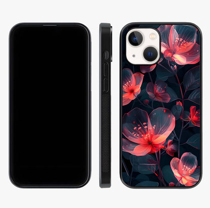 Dark Shade Of Flower Glass Case displayed upright for full design visibility and premium finish.