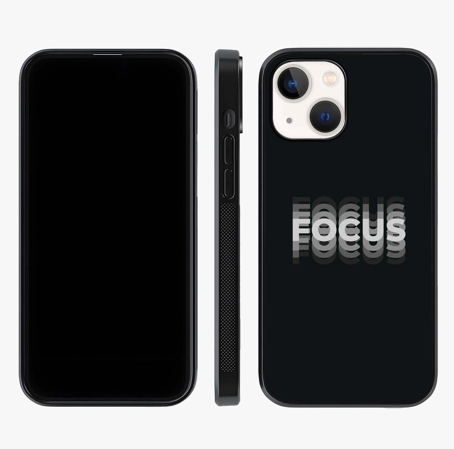 Focus Mode On Glass Case displayed upright for full design visibility and premium finish.