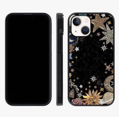 Galactic Jewel Stars Glass Case displayed upright for full design visibility and premium finish.