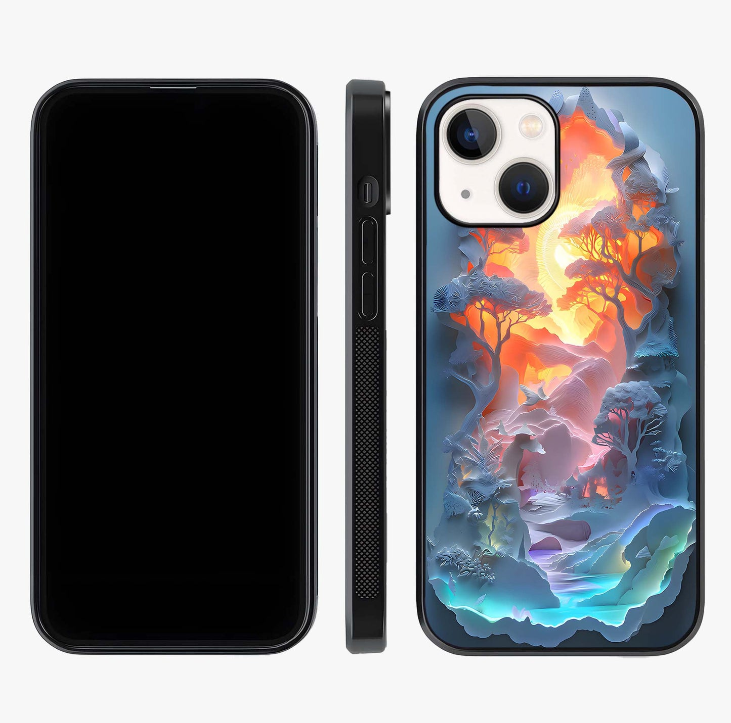 Glow Forest Portal Glass Case displayed upright for full design visibility and premium finish.