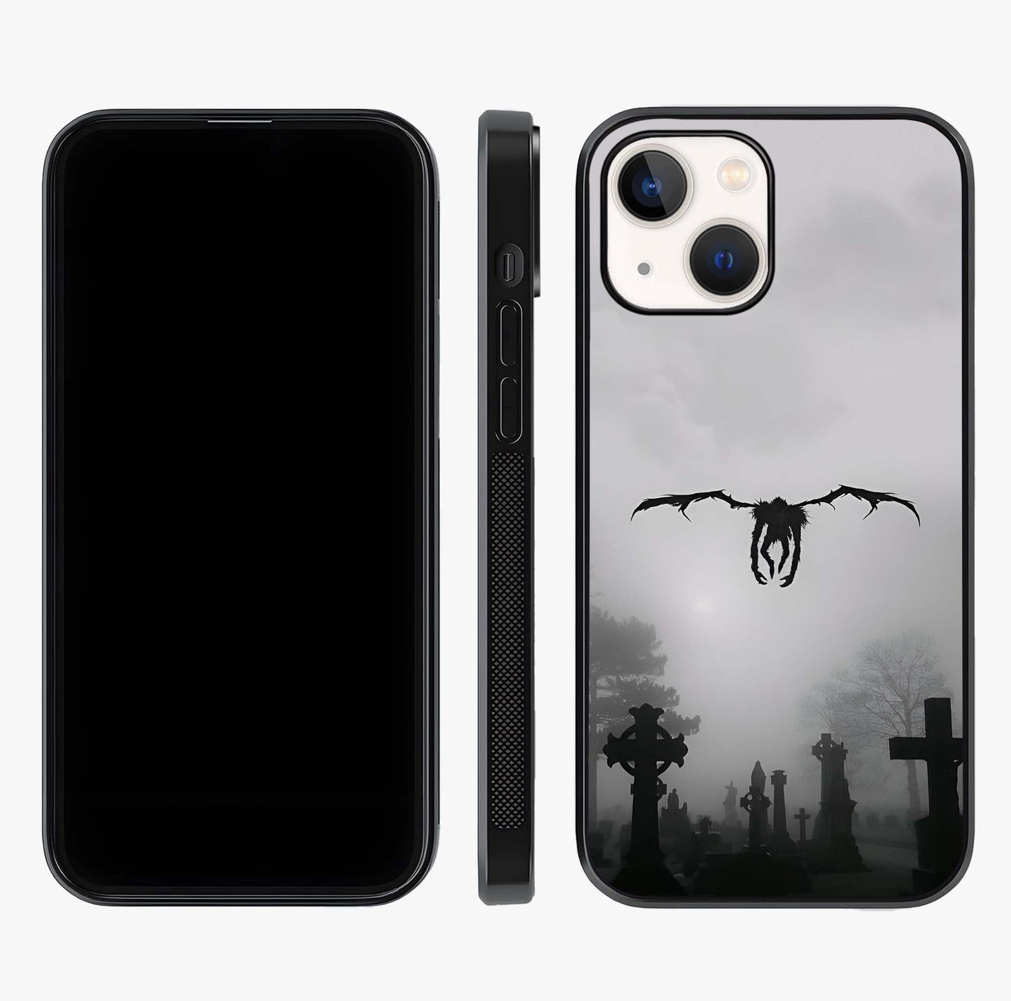 Graveyard Shadow Descent Glass Case displayed upright for full design visibility and premium finish.