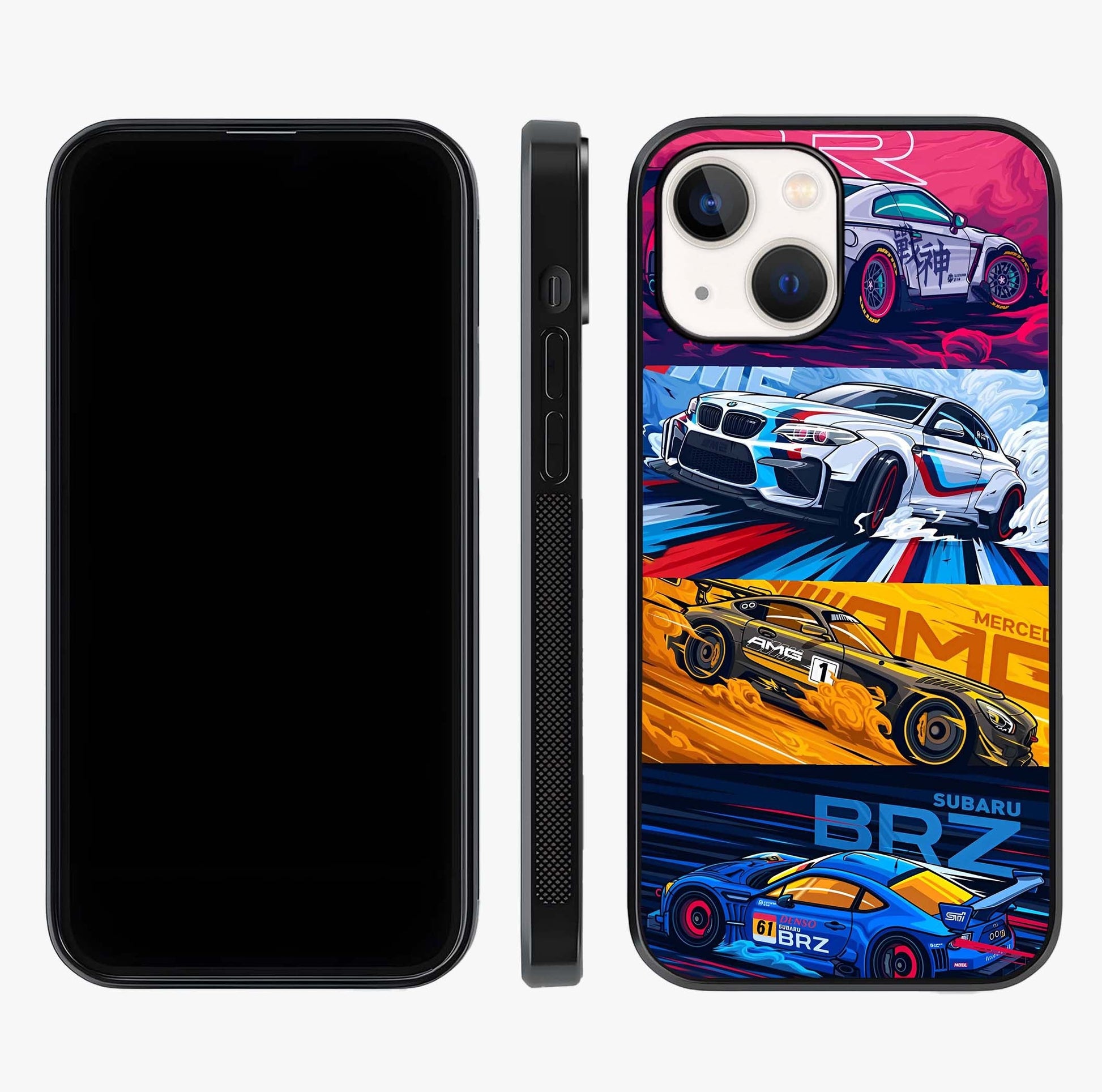 Jdm Sports Car Glass Case displayed upright for full design visibility and premium finish.