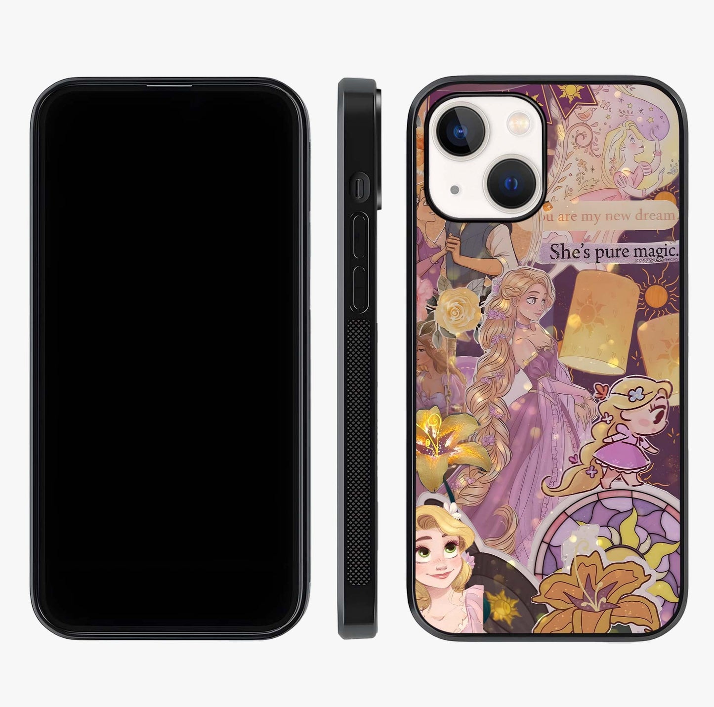 Magical Tangled Dream Glass Case displayed upright for full design visibility and premium finish.