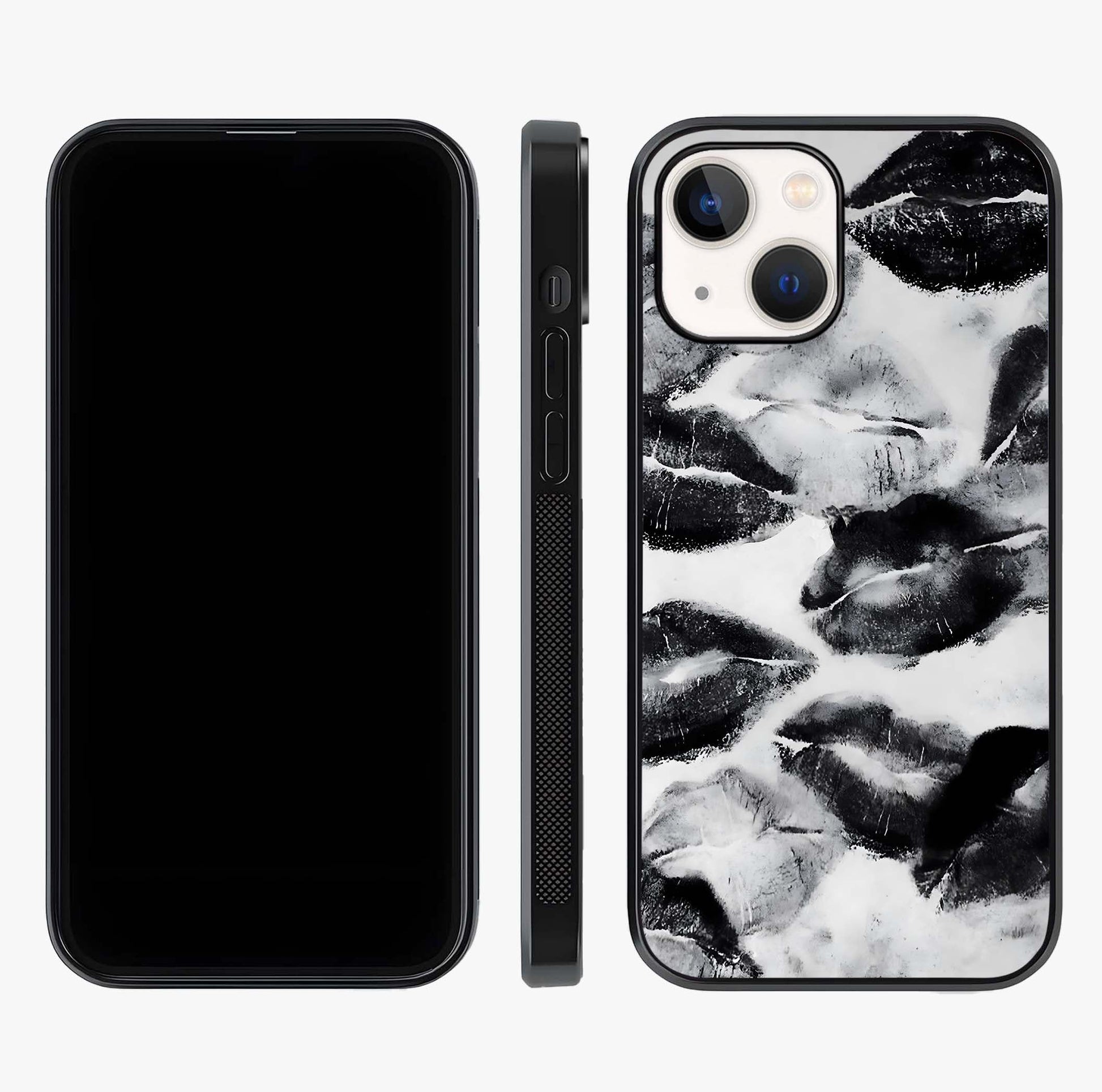 Midnight Kiss Marks Glass Case displayed upright for full design visibility and premium finish.