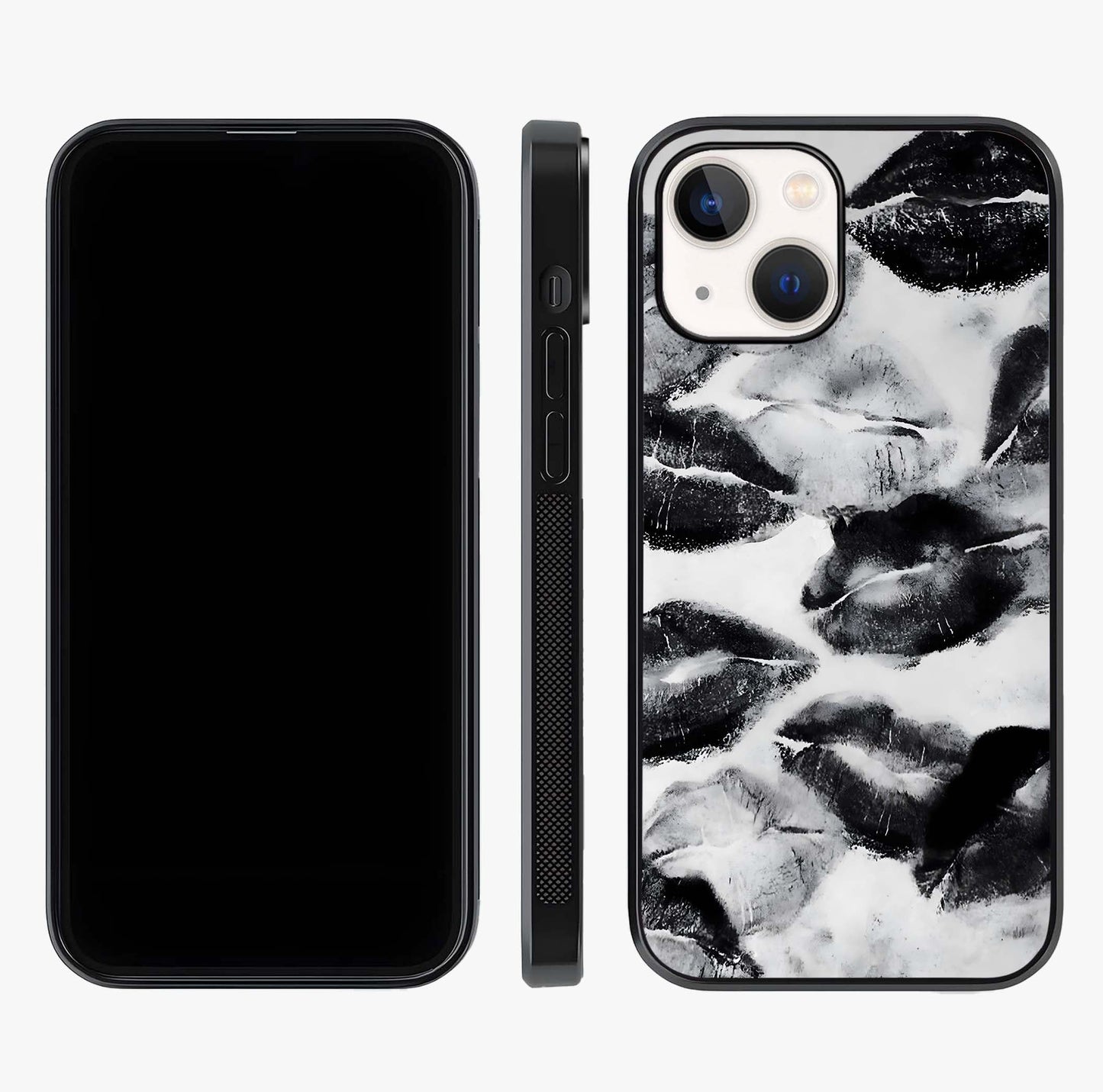 Midnight Kiss Marks Glass Case displayed upright for full design visibility and premium finish.