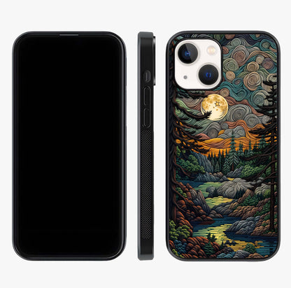 Moonlight Forest Dream Glass Case displayed upright for full design visibility and premium finish.