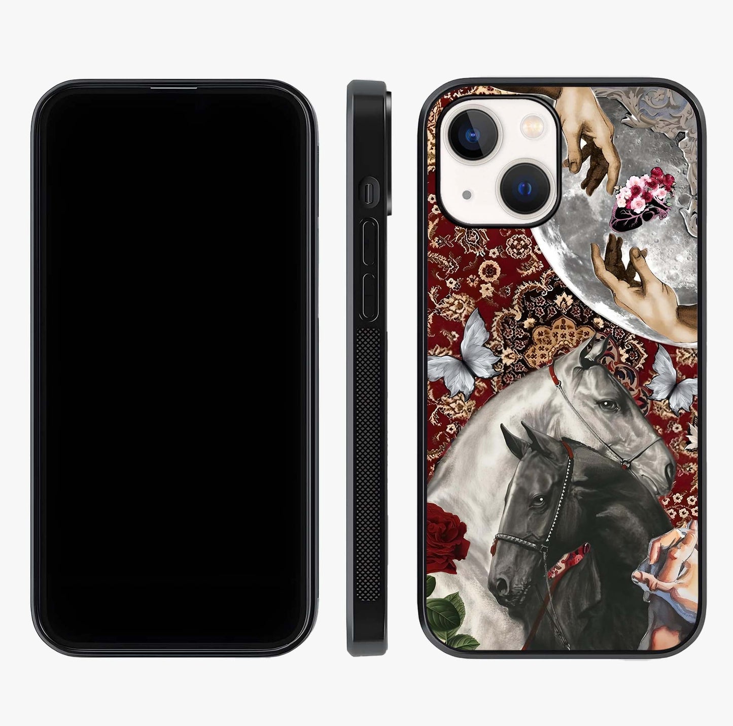 Moonlit Royal Stallion Glass Case displayed upright for full design visibility and premium finish.
