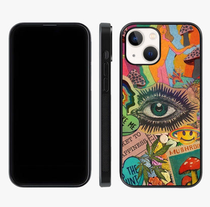 Mystic Eye Wonderland Glass Case displayed upright for full design visibility and premium finish.