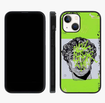 Neo Graffiti Rebellion Glass Case displayed upright for full design visibility and premium finish.