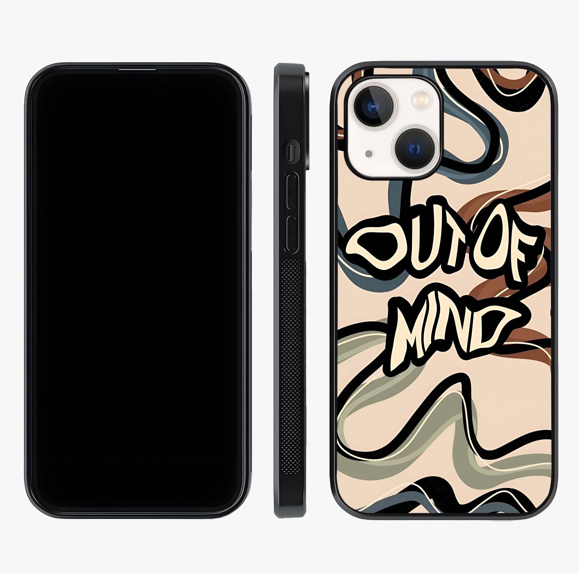 Out Of Mind Glass Case displayed upright for full design visibility and premium finish.