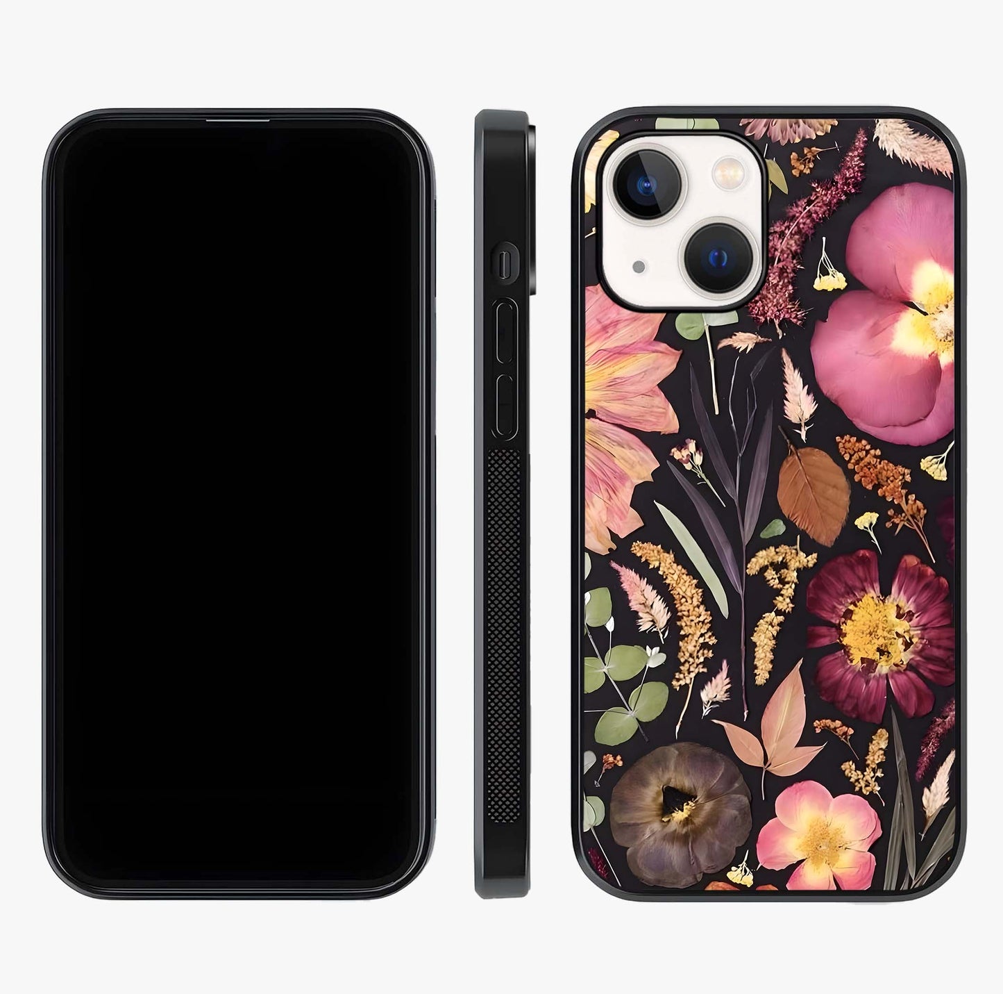 Petal Dream Tapestry Glass Case displayed upright for full design visibility and premium finish.