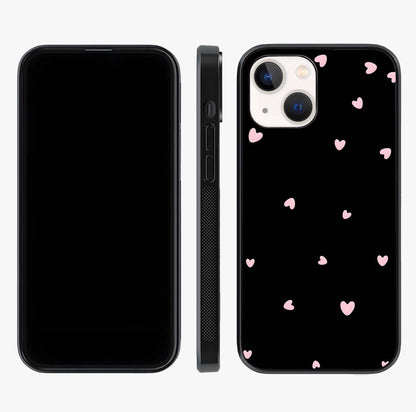 Pink Love Drops Glass Case displayed upright for full design visibility and premium finish.