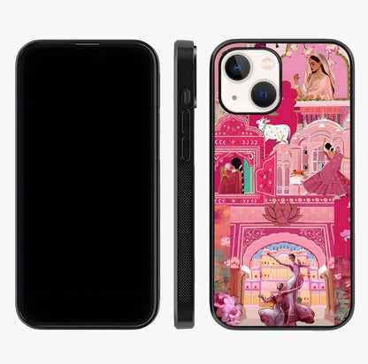 Pink Palace Muse Glass Case displayed upright for full design visibility and premium finish.