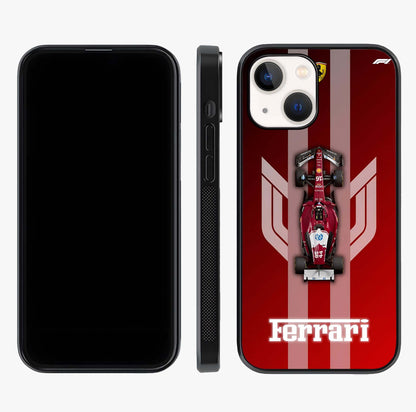 Red Ferrari F1 Vertical Glass Case displayed upright for full design visibility and premium finish.