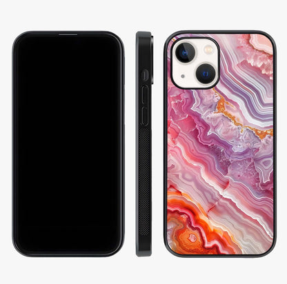 Rose Quartz Marble Glass Case displayed upright for full design visibility and premium finish.