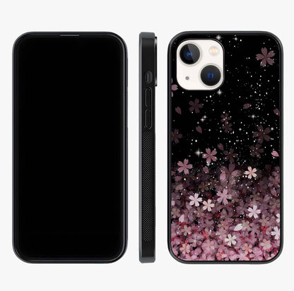 Small Starry Flowers Glass Case displayed upright for full design visibility and premium finish.