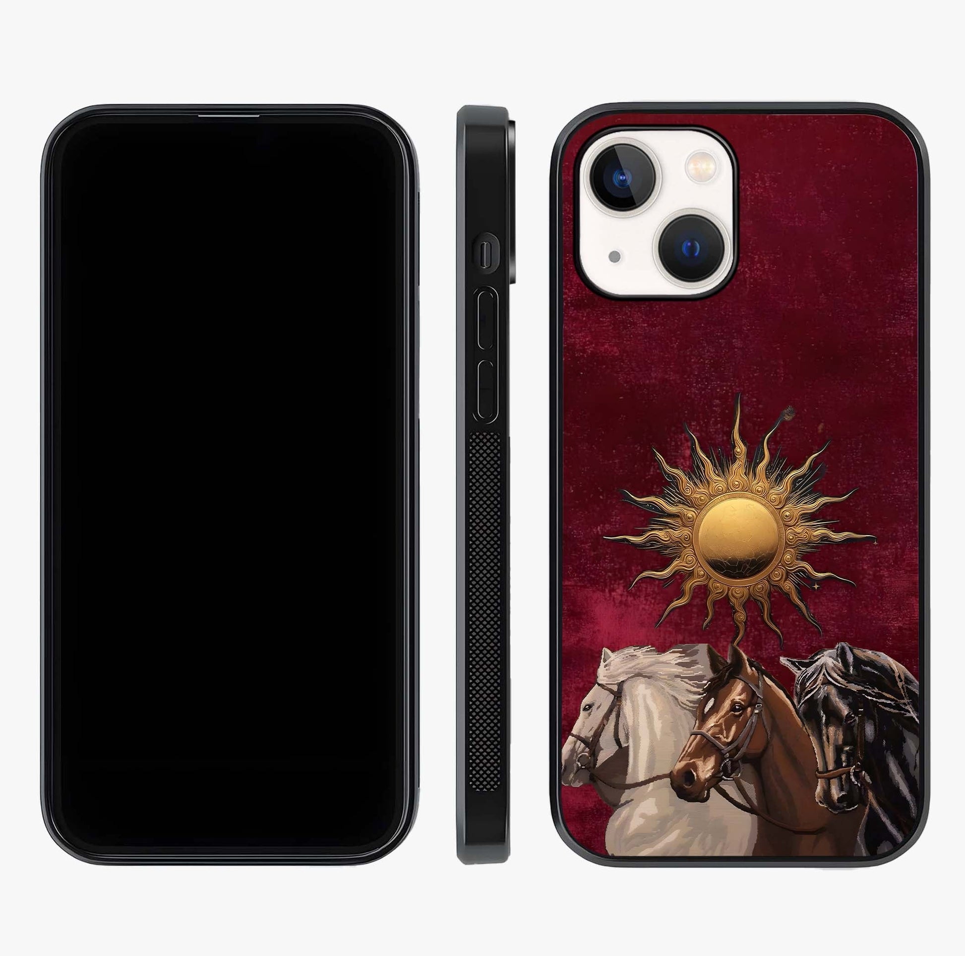 Solar Riders Glass Case displayed upright for full design visibility and premium finish.