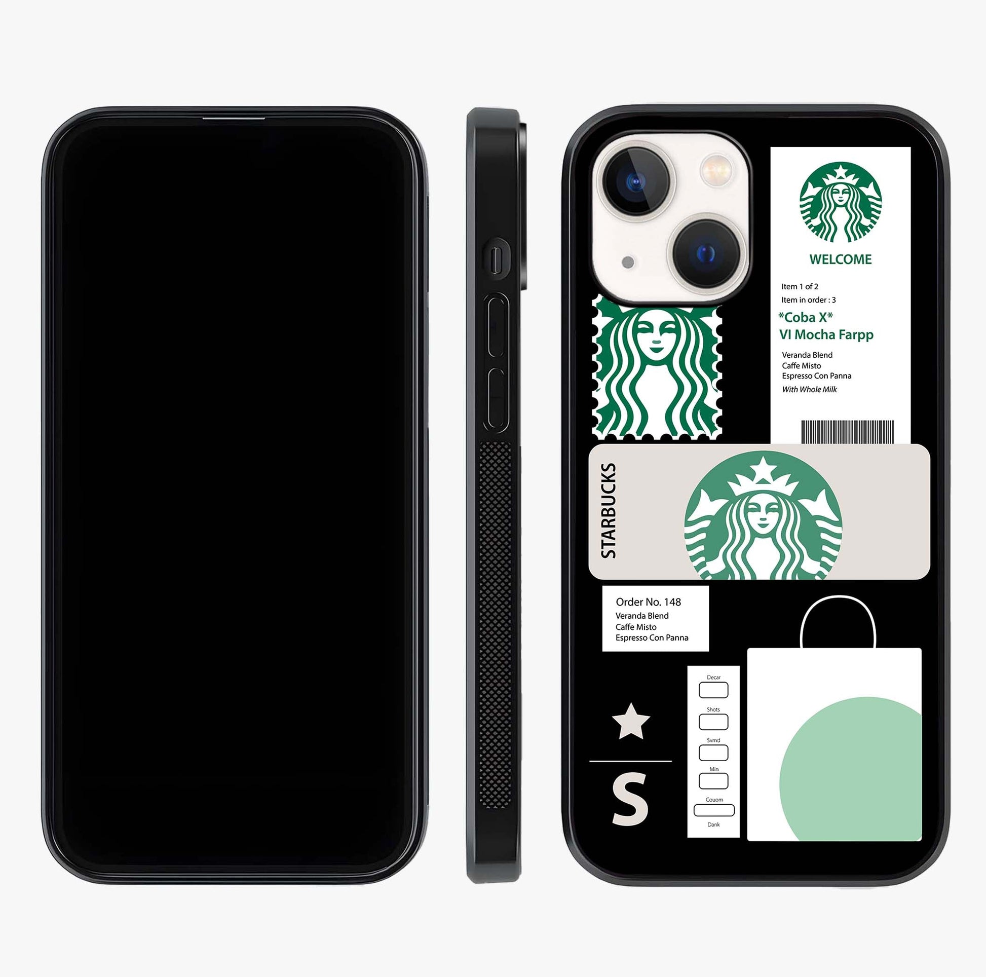 Starbucks Mocha Glass Case displayed upright for full design visibility and premium finish.