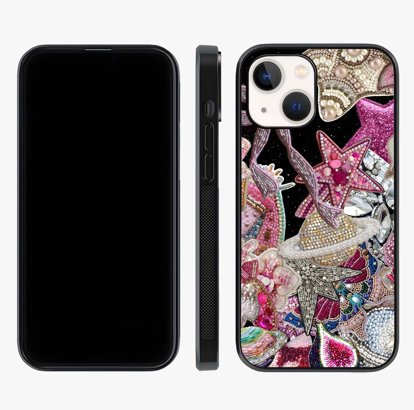 Starlit Jewel Dream Glass Case displayed upright for full design visibility and premium finish.