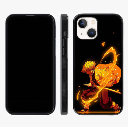 Thunder Flame Execution Glass Case displayed upright for full design visibility and premium finish.