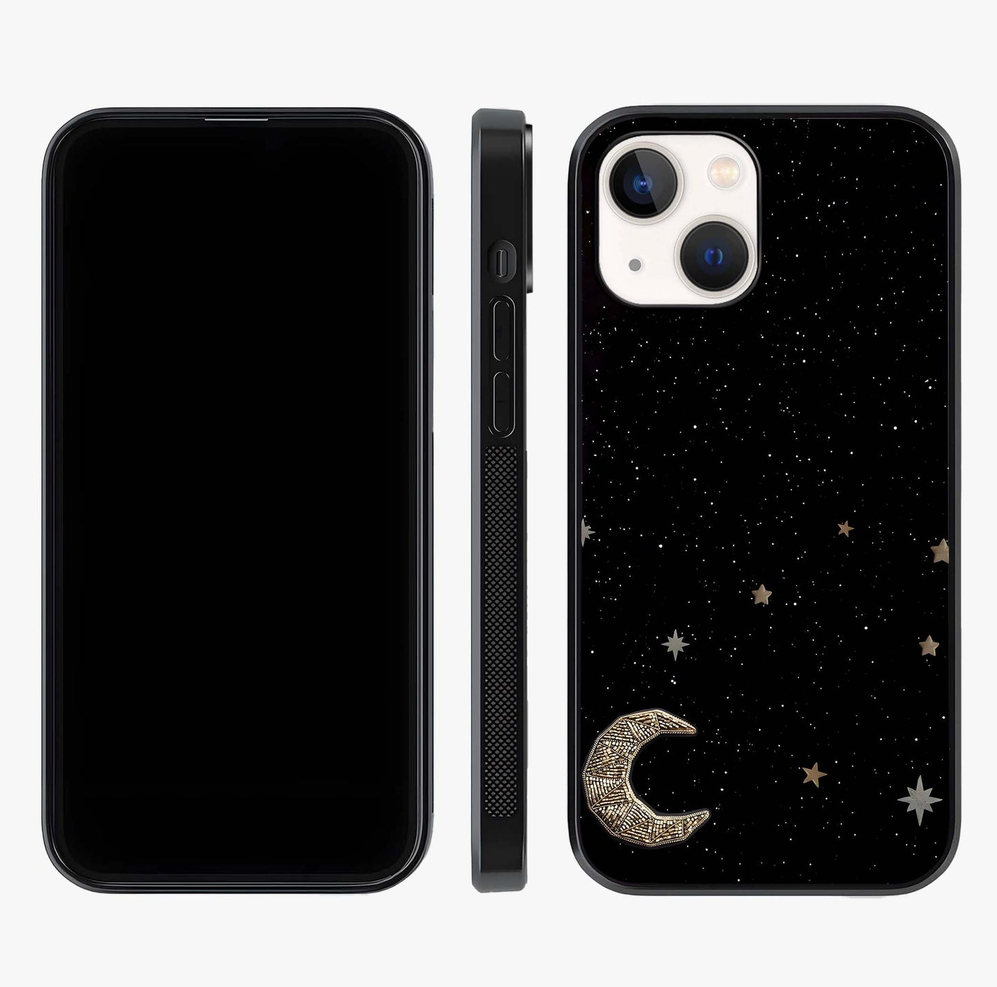 Twinkle Star With Half Moon Glass Case displayed upright for full design visibility and premium finish.