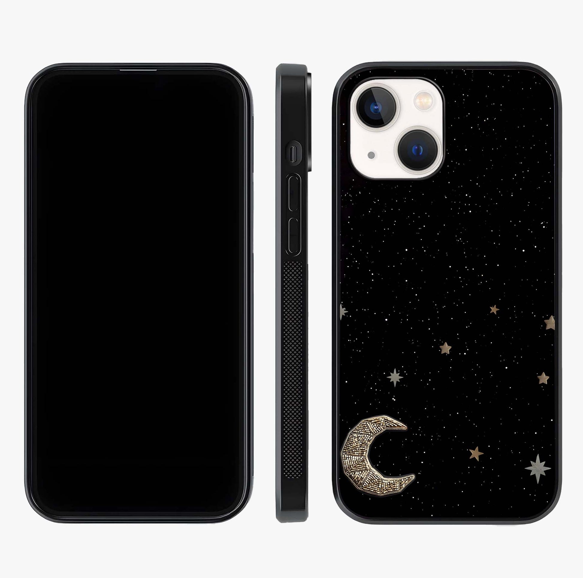 Twinkle Star With Half Moon Glass Case displayed upright for full design visibility and premium finish.