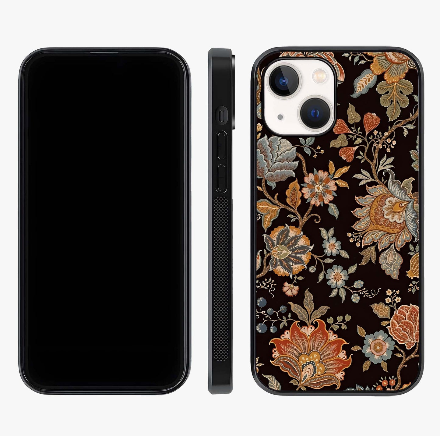 Vintage Floral Dream Glass Case displayed upright for full design visibility and premium finish.