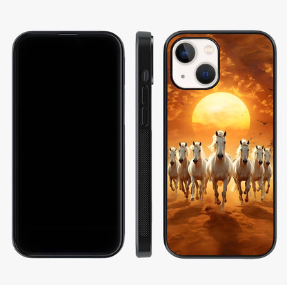 Wild Sunset Majesty Glass Case displayed upright for full design visibility and premium finish.