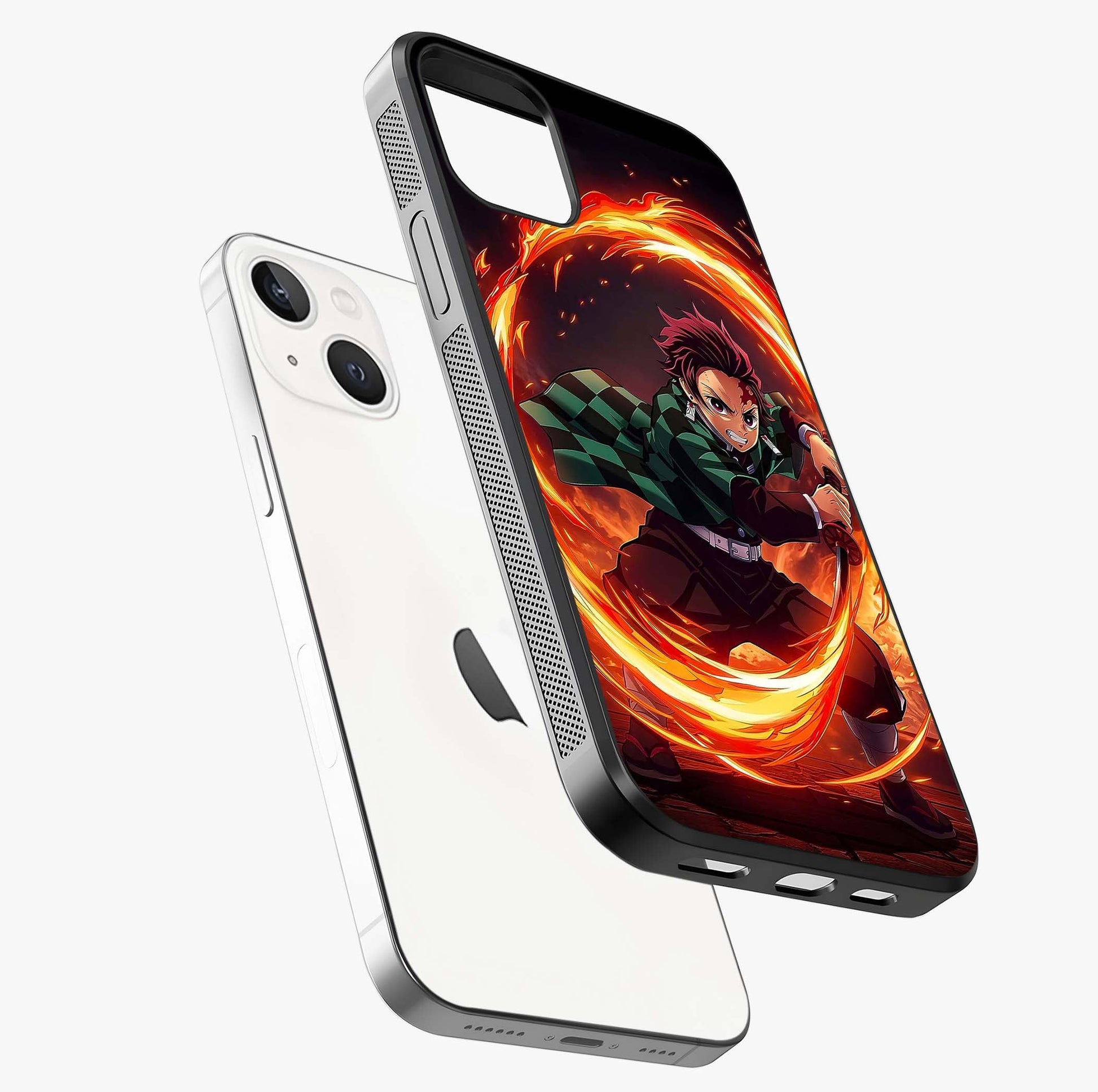 Blazing Sword Resolve Glass Case laid diagonally highlighting side profile, edges and glossy glass shine.