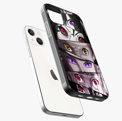Eyes Of Destiny Glass Case laid diagonally highlighting side profile, edges and glossy glass shine.