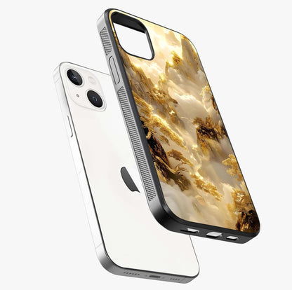 Gates Of Illumination Glass Case laid diagonally highlighting side profile, edges and glossy glass shine.