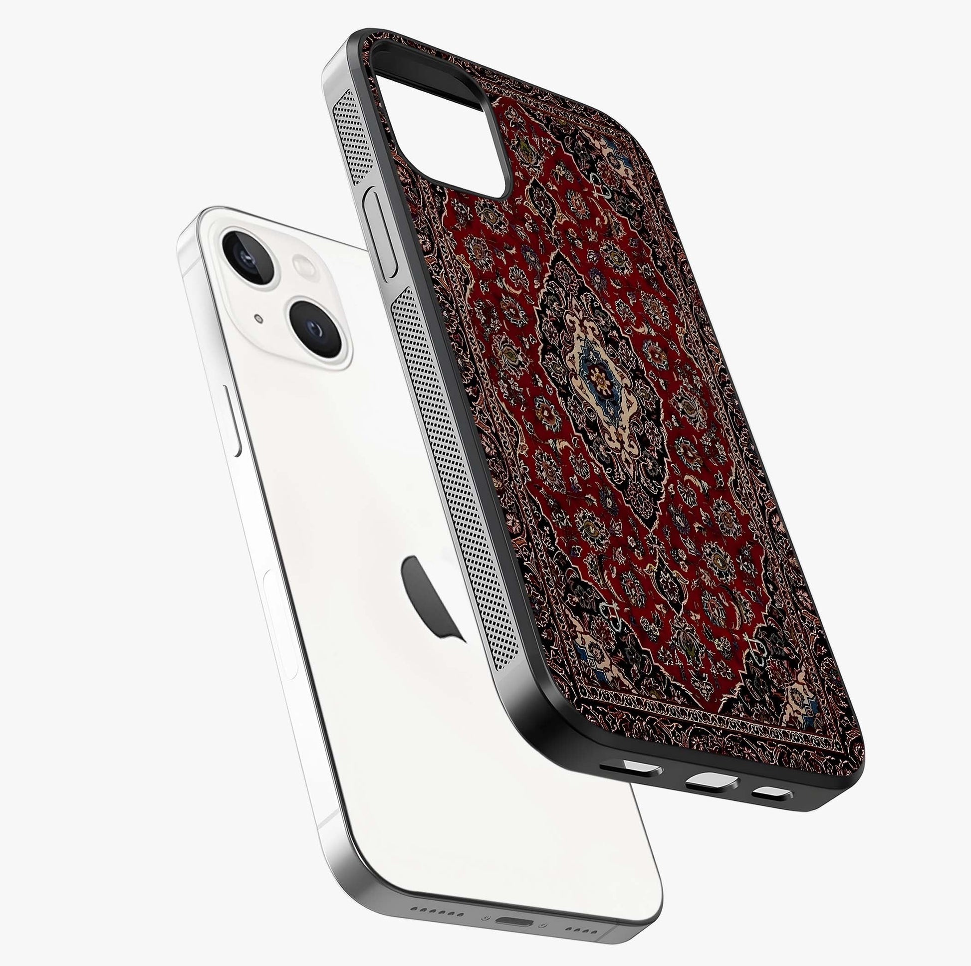 Heritage Carpet Royale Glass Case laid diagonally highlighting side profile, edges and glossy glass shine.