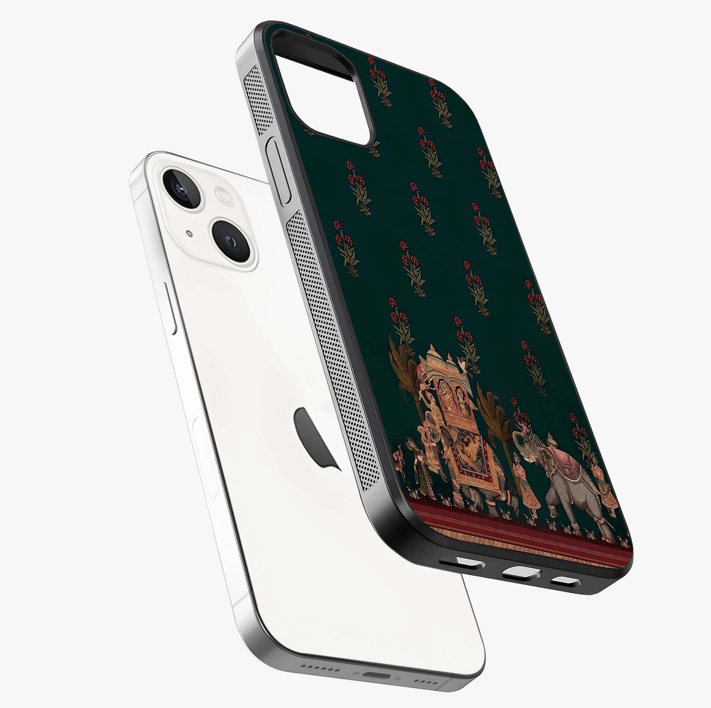 Macmerise Glass Case laid diagonally highlighting side profile, edges and glossy glass shine.