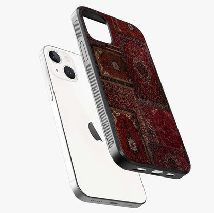 Persian Velvet Tale Glass Case laid diagonally highlighting side profile, edges and glossy glass shine.