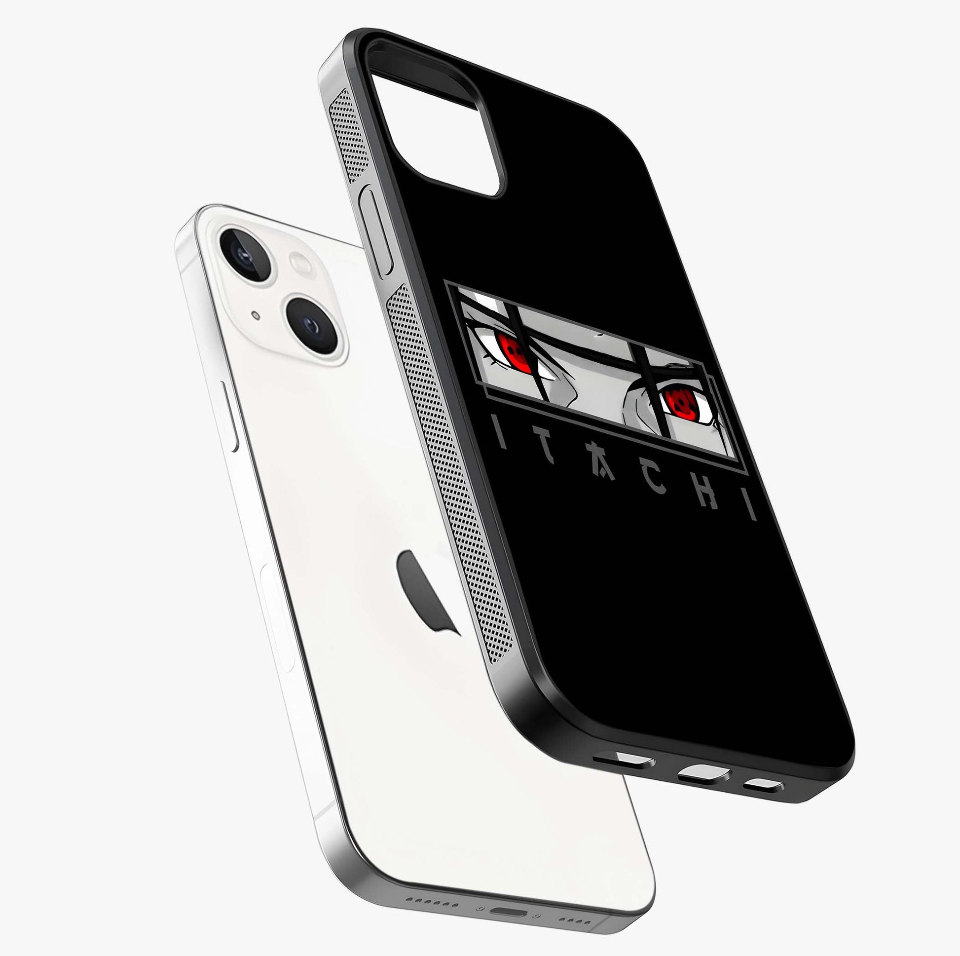 Scarlet Gaze Dominance Glass Case laid diagonally highlighting side profile, edges and glossy glass shine.