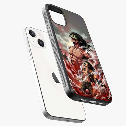 Titan Awakening Fury Glass Case laid diagonally highlighting side profile, edges and glossy glass shine.