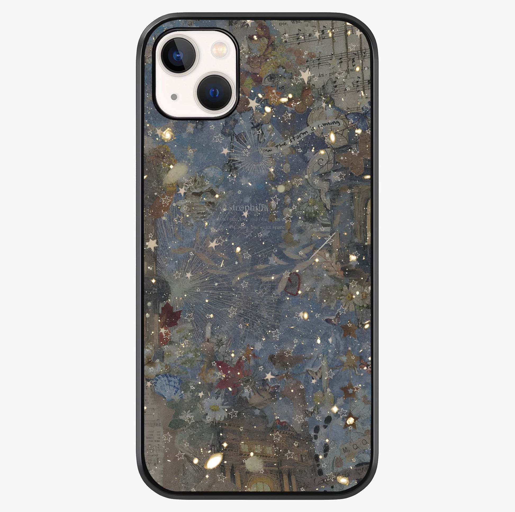 Aesthetic Astrolophia Glass Case showing full back design in clean flat view with glossy glass finish.