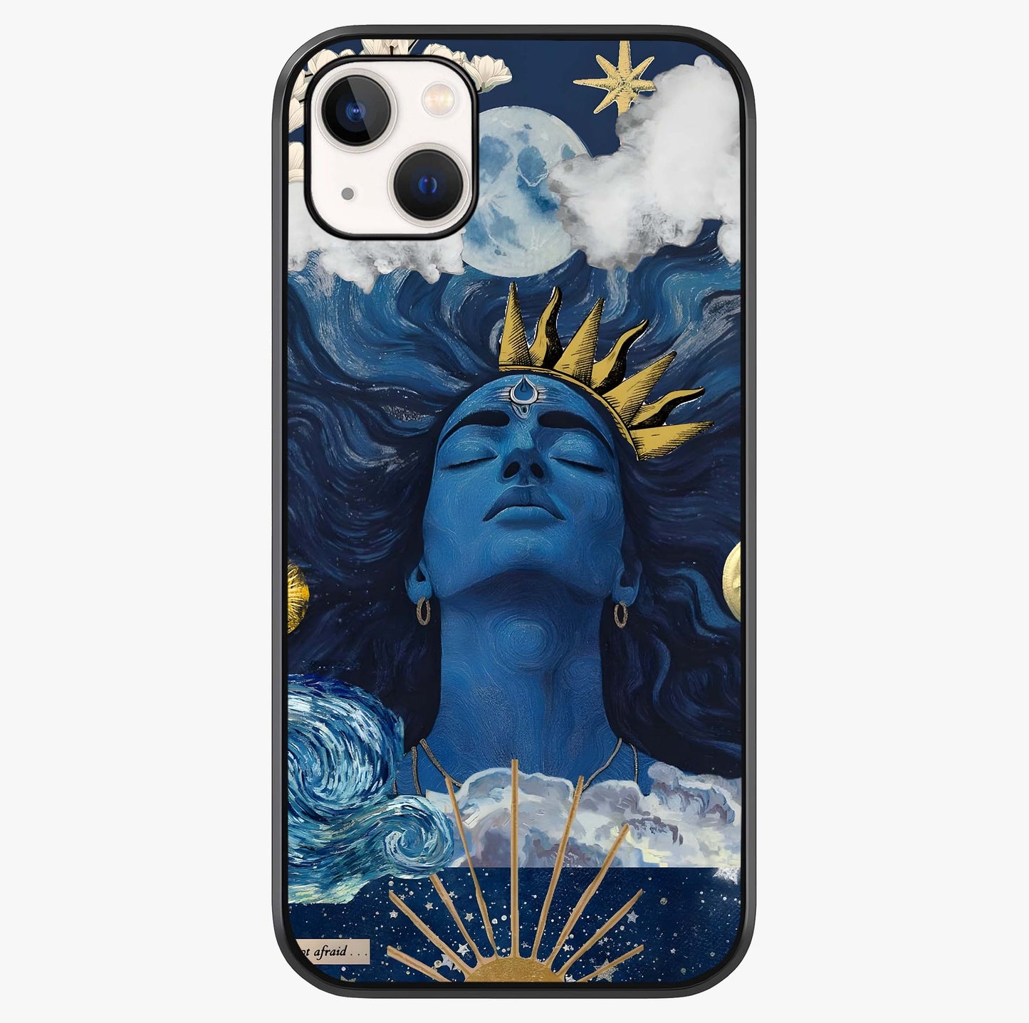 Aesthetic Lord Shiva Glass Case showing full back design in clean flat view with glossy glass finish.