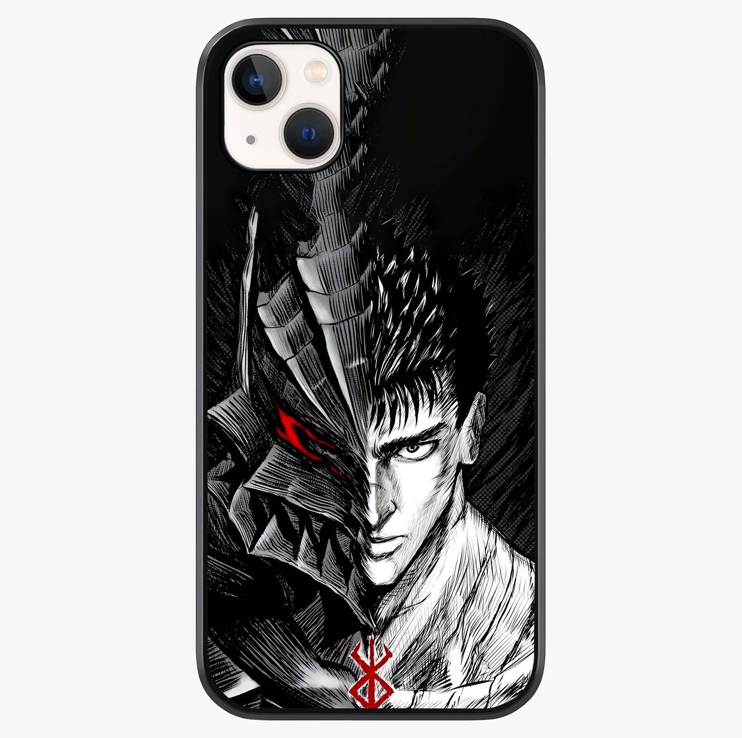 Berserker Blood Oath Glass Case showing full back design in clean flat view with glossy glass finish.