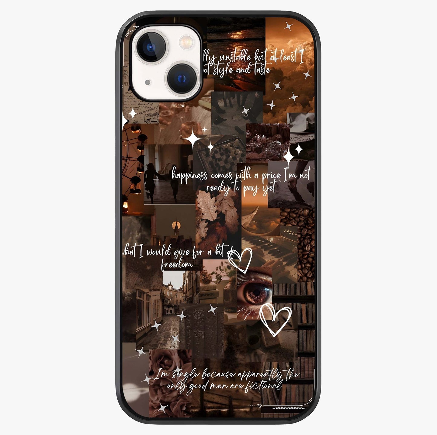 Bittersweet Aesthetic Chaos Glass Case showing full back design in clean flat view with glossy glass finish.