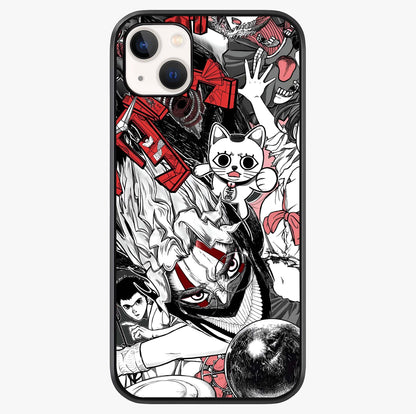 Crimson Chaos Panel Glass Case showing full back design in clean flat view with glossy glass finish.