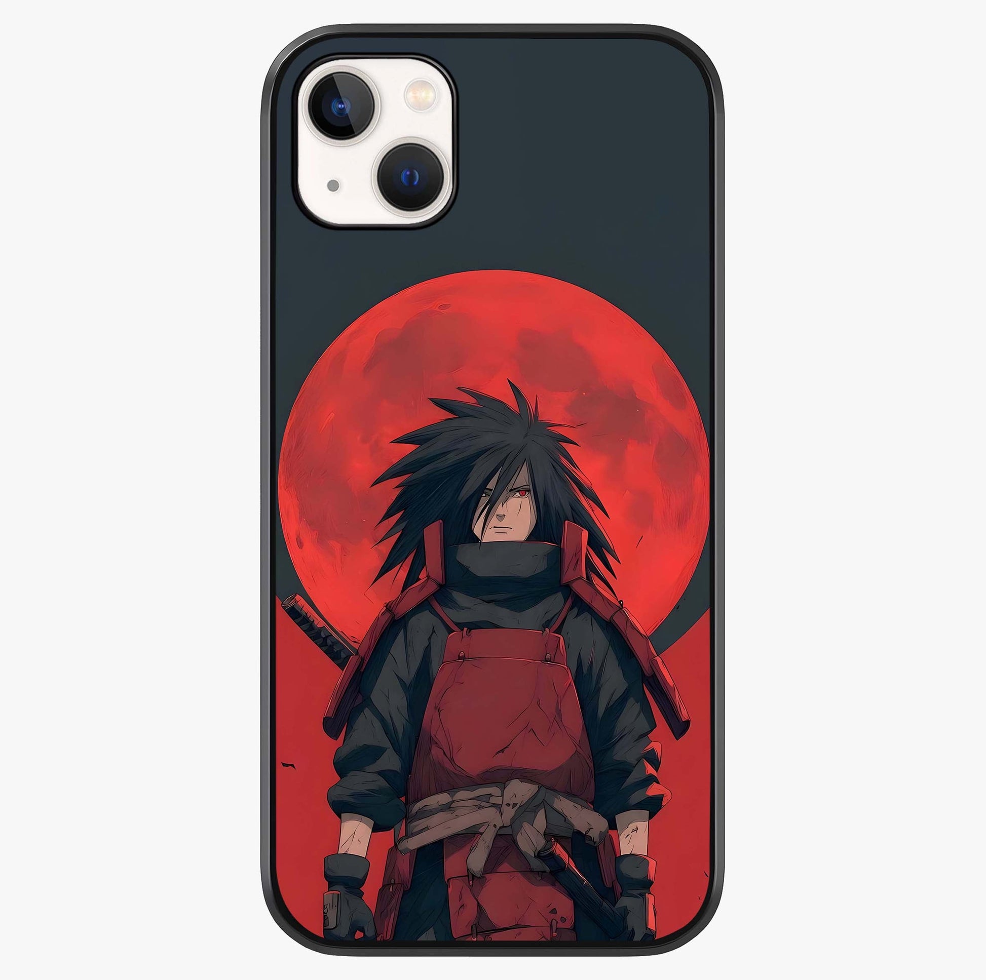 Crimson Moon Warlord Glass Case showing full back design in clean flat view with glossy glass finish.